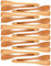 teemando® 10 X elegante Salatzange und Servierzange aus Kirschholz, 30 cm, Salat und Antipasti sicher greifen mit der stabilen Holz-Zange
