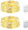 YzzYzz Lichterkette Innen Batterie, 20 LED Lichterkette Batterie, Mini Lichterkette Draht 2 x 2M Silberdraht für Party, Garten, Weihnachten, Halloween, Hochzeit, Beleuchtung Deko (Warmweiß)