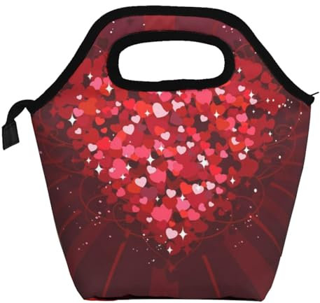 MKNAZ Happy Valentine's Day bedruckte weiche isolierte Lunch-Tasche, leichte Lunchtasche für den täglichen Gebrauch und Picknick, Büro, Schule