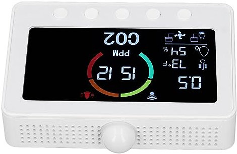 Intelligenter CO2-Detektor, CO2-Kohlendioxid-Detektor, Kohlendioxid-Controller, 2-Kanal-CO2-Monitor mit Relais-Steckdose für Tuya APP (EU-Stecker)