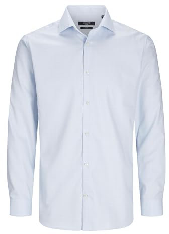 JACK & JONES Jprblaparker Chemise à Carreaux L/S Sn Loisirs, Chambray Blue, S Homme