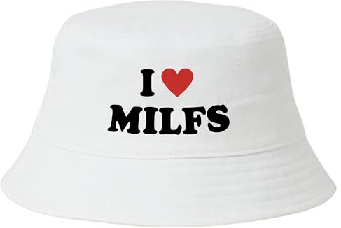 Lustiger Fischerhut Buckethat I Love Milfs Strandhut Fischerhut Mallorca Junggesellenabschied Party Festival Hut Feiern Sonnenhut Goldstrand Fischermütze Baumwolle Anglerhut Hut Kappe Mütze