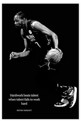 Kevin Durant 1 Leinwand-Poster, Schlafzimmer-Dekor, Sportlandschaft, Büro, Raumdekoration, Geschenk, ungerahmt, 60 x 90 cm