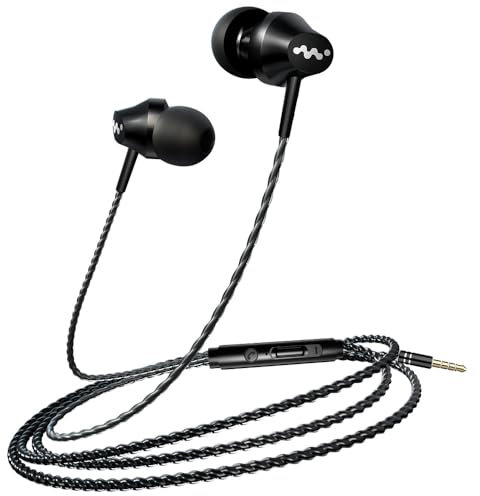 Hxstaald Écouteurs intra-auriculaires filaires avec microphone, isolation phonique filaire pour écouteurs jack 3,5 mm pour iPhone, Samsung, ordinateur, ordinateur portable, enfants, étudiants