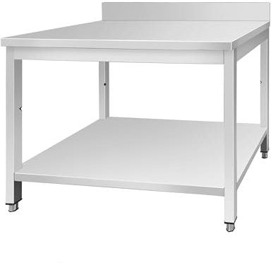 GGM Gastro | ATSR127A#ECO | Edelstahl Arbeitstisch ECO - 1200x700mm - mit Grundboden & Aufkantung