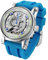 FEICE Skelett Automatik Analog Herrenuhr mit Silikonarmband Blau aus Edelstahl Ø44 mm FM501