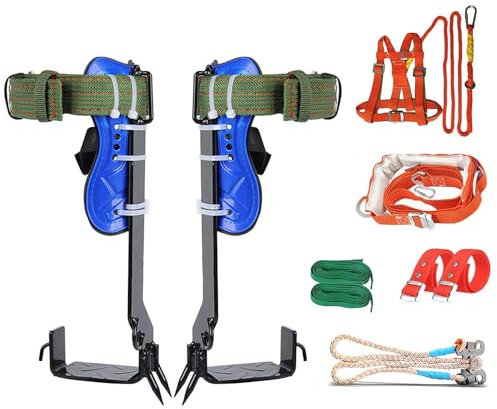 TOOSOAR Ramponi da Arrampicata Set,con Cintura di Sicurezzae e Cinghie, per l'Alpinismo Albero Arrampicata All'Aperto