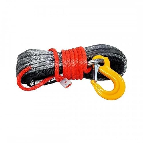 KANGAROO WINCH Synthetikseil für Seilwinde 6mm x 15m - 3600 kg Bruchlast - Ideal für Offroad 4x4, ATV, UTV - Inkl. Kausche und Haken