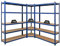 PROREGAL Mega Deal Eckregal Ragnar 1x: 180x70x40cm | 2X: 180x120x40cm Blau Fachlast 175kg, Kellerregal, Steckregal, Garagenregal, Lagerregal