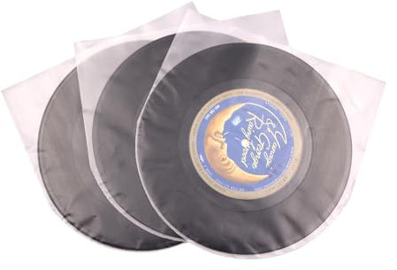 LP Vinyl Inner Sleeves Transparent Anti Static Plastic Round Bottom Protective Sleeves Album Covers (7 inch 50PCS)