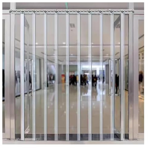 WXQTM PVC-Kunststoff-Türvorhang Isolierte Vorhänge Verdickte Glatte wasserdichte Jalousien PVC-Streifenvorhänge, Transparente Jalousien für Gefrierschränke (1.2x2.5m)