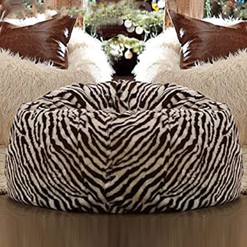 Sitzsackbezug für Erwachsene, Kaninchenfell, Zebra-Fleece, Ottomane für Heimdekoration, Sofa, Futon