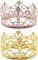 JWKLYZH 2er Set Goldene Krone Tortendeko, Kuchendekoration Krönchen Geburtstag Deko Krone Topper Goldfarbene, für Kinder Mädchen Frauen Geburtstag Party, Gold + Rosa
