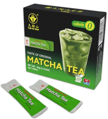 TIAN HU SHAN Matcha Sticks, Portable Matcha Powder Single Serve 20 Count