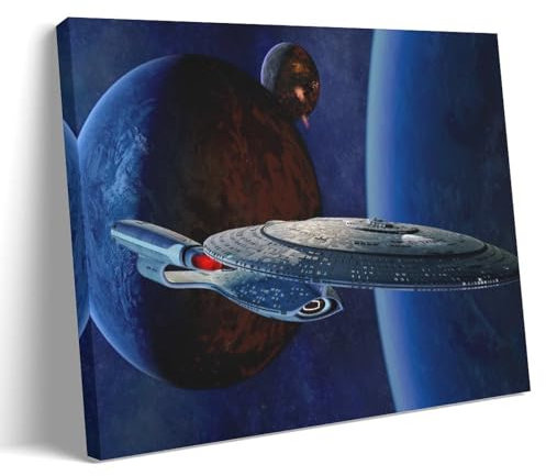 TSNKNP Uss Enterprise Ncc 1701 D Art Poster Dekorative Malerei Leinwand Wandkunst Wohnzimmer Poster Schlafzimmer Malerei,Wandkunst Bilddruck Moderne Familienzimmer Dekor 24x36inch(60x90cm)