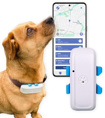 Haustier GPS Tracker Hund Katze | Live-Tracking Weltweit | ohne ABO | 14 Tage Akku im Standby | 39 g leicht | Geofence | Aktivitätsverlaufsverlauf | Wasserdicht