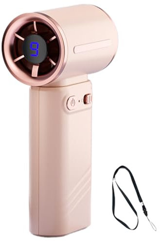 Ventilador portátil manual | Mini ventilador ajustable con pantalla digital | Herramienta de refrigeración para viaje, camping, senderismo, oficina, coche, silencioso, recargable, compacto