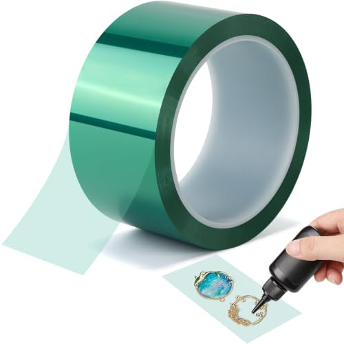 Epoxidharz Klebeband 50mm x 45m Hochtemperaturfest & Rückstandsfrei | Hochtemperaturfestes Trennband für Epoxidharz & Fluss-Tische. Oxidationsbeständig, leicht ablösbar, für Gießen & DIY.