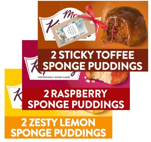 Pudding Bundle With Sticky Toffee, Zesty Lemon And Raspberry Flavours Sponge Puddings (3 Pack) - By Oerich Gift
