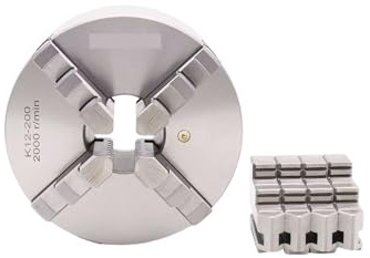 Portabrocas de torno autocentrante, garra 4 mandíbulas, Manual desplazamiento Metal SANOU for fresadora perforación, carga trasera 80-250mm Accesorios para torno(K12-250)