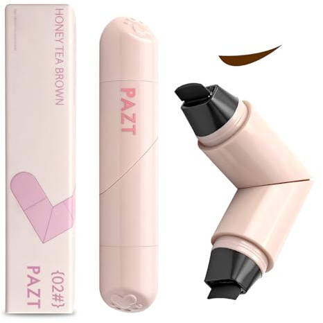 Eyeliner-Stempel, 2Pcs Doppelkopf Eyeliner Stempel Wing Tip Pen, Flüssiger Gel Wasserfester Natürlicher Cat Eye Wimpernstempel, für Make Up Beginner, Party, Reisen, Arbeitstag, Hochzeit, Dating, Braun