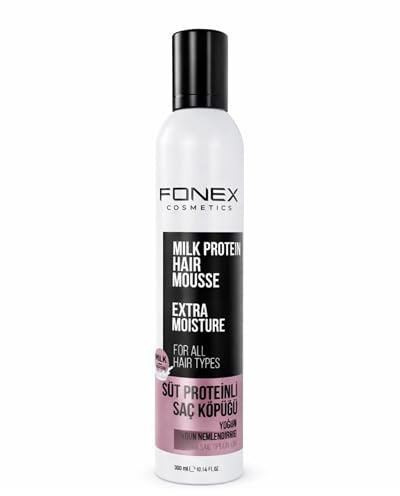 Fonex Haar Schaumfestiger - Haar Mousse 300 ml – Haarschaum für extra starken Halt & Volumen – Anti Frizz ohne Rückstände (Milk Protein)