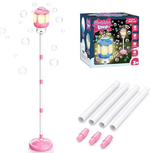 Seifenblasen Fackel Gartenlampe,Seifenblasenmaschine,Bubble Maker Ständer,Stehende Maschine,Automatische Seifenblasenmaschine mit Licht und Musik für Hochzeit, Freunde, Familie, Party