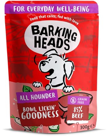 Barking Heads Wet Dog Food - Beef Waggington - No Artificial Flavours - Grain-Free Recipe (10 x 300 g)