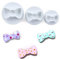 DIVISTAR Lot de 3 emporte-pièces en forme de nœud papillon en plastique blanc