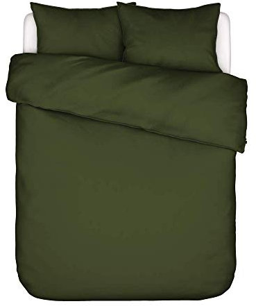 ESSENZA Bettwäsche Minte Moss, 155x220 + 1x 80x80 cm - 100% Baumwollsatin 300TC - Uni