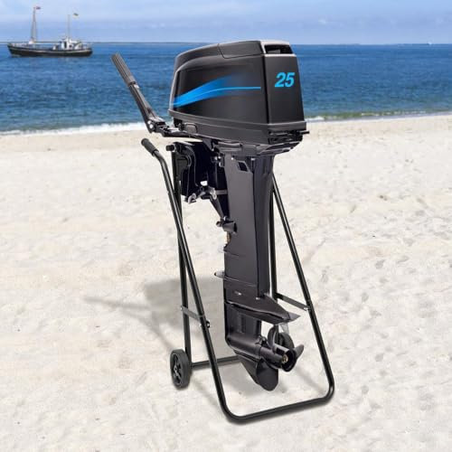 MINUS ONE Transportwagen für Außenborder Innerhalb 30 Horsepower Trolley Karre Ständer Standbock Halter Halterung Motorständer Motorwagen Außenbordmotor Ständer Lagerung & Transport Langschaft Faltbar
