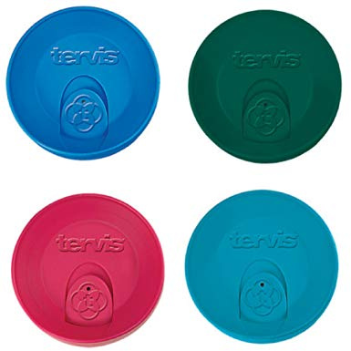 Tervis Travel Lid for 16 oz Tumbler, Don't Fit Mugs, Color Blue, Hunter Green, Turquoise & Fuchsia, Each One 4-Piece Set