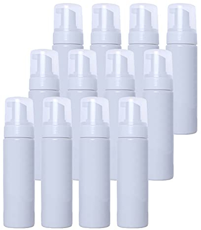 ZEOABSY Pack of 24, White 200ml Empty PET Plastic Refillable Foam Dispenser Bottles Liquid Foaming Bottles Travel Foaming Soap Pump Dispenser for Travel Hand Soap Foaming Shampoo