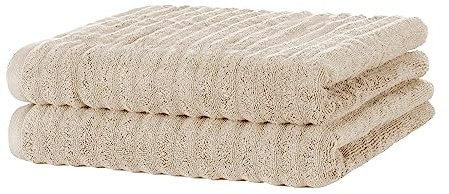 Merana Oslo Handtuch Set | schnelltrocknend, weich & fusselfrei | Frottier Luxus Qualität | 100% Baumwolle Frottee | Oeko-TEX | 590 GSM | Badetuch & Duschtuch | Beige (2 x Duschtücher 70x140cm)