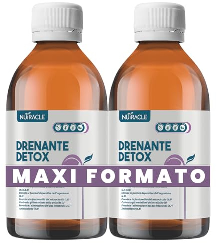Nutracle Drenante Detox Concentrato 200 ml - Integratore Drenante e Depurativo da Diluire - 20 Giorni di Trattamento - Con Betulla, Ortosiphon, Equiseto, Tè Verde e Mirtillo (200 ml (Confezione da 2)