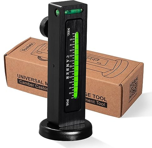 Toolwiz Herramienta de Calibre magnético Ajustable Universal Herramienta de alineación de Rueda de Pierna de Fuerza de Cuerpo para Reparación de Neumáticos de Camión de Coche RV Negro