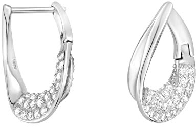 SOFIA MILANI - Damen Ohrringe 925 Silber - mit Zirkonia Steinen - Ovaler Ohrhänger - E1757