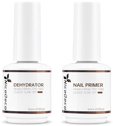 Nicedeco Dehydrator und Primer für Nägel, 2 x 15 ml Primer für Gelnägel und Nail Prep Dehydrator für Nägel Gel Nagellack Air Dry