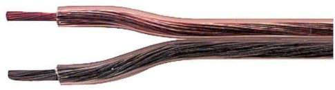 Cavo a piattina 2x1,00 mm2, 100 metri, polarizzato, conduttore in rame e rame stagnato, guaina in pvc trasparente, diametro 5mm