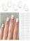 Wahrshei Nagelfolien | Milchig Weiß UV Gel Nagelfolie | 20pcs Nagelfolie Selbstklebend | Gel Nail Stickers, Gellack Wraps für Nagel