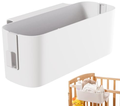 Bedside Storage Caddy, Bedside Caddy, Hanging Bunk Bed Caddy With 2 Hooks, Hanging Diaper Caddy, Plastic Bed Organizer Magazine Holder For Dorm Rooms, Baby Bed Rails 13.1x4.5x4.7