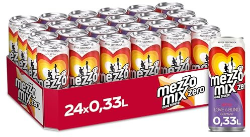 Mezzo Mix zero - prickelnd-erfrischendes Mischgetränk aus Cola und Orange ohne Zucker und ohne Kalorien - Softdrink in stylischen Einweg Dosen (24 x 330 ml)