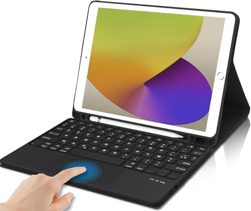 WINCHKING Clavier pour iPad 9 ème - Coque Clavier pour iPad 10,2 Pouces (9ème 2021 / 8ème 2020 / 7ème 2019), Trackpad Multi-Touch, AZERTY