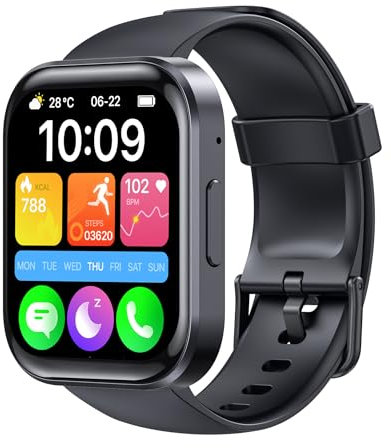 OUKITEL BT103 Montre connectée pour Hommes et Femmes avec Fonction d'appel Bluetooth, écran de 1,91 Pouces, Plus de 100 Modes Sportifs, Montre Intelligente élégante pour Android iOS