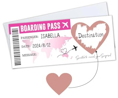 Boarding Pass Rubbelkarte, Personalisierte Rubbelkarte enthüllen, Überraschungsreiseticket zum Beschriften Ihres eigenen Specials, einzigartiges Reisegeschenk, We are Going on Holiday Rubbelkarte mit