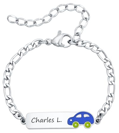Baby Armband mit Namen Taufarmband Mädchen Junge - Personalisierte Namensarmband mit Gravur Kinderarmband mit Telefonnummer Individuelle Armbänder für Geburt Taufe Geschenke