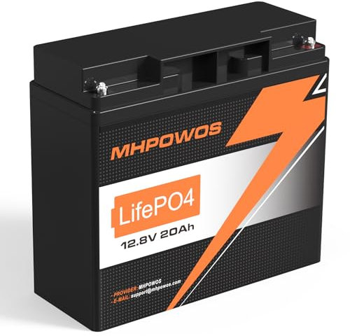 LiFePO4 12V 20Ah Batterie, 20A 256Wh wiederaufladbare Lithiumbatteri, 20A BMS 4000 dybe Cyklusser Lithiumbatteri für Camping, Solaranlage, Wohnmobil, Fischfinder, 12V router, Notbeleuchtung