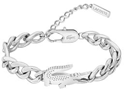 Lacoste Gliederarmband Für Männer und Frauen Kollektion CROCODILE aus Edelstahl mit einem Charm in Form eines Krokodils - Erhältlich aus Gold oder Silber