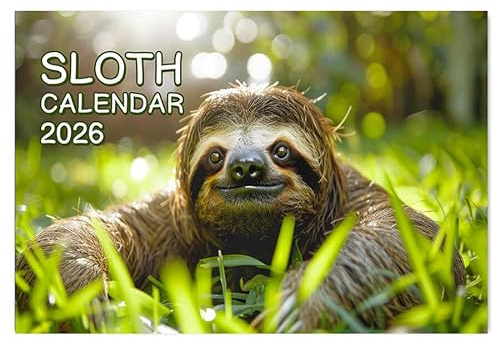 A4 Faultier Kalender 2025 12 Monate Wandkalender 2025 UK Familienkalender 2025 Monatsansicht Papa Prints