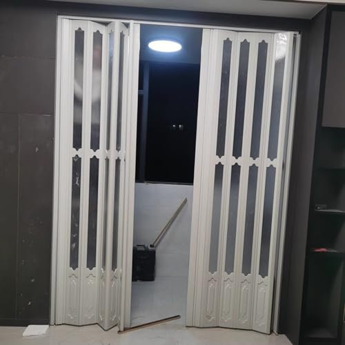 Puertas abatibles Puertas Dobles Plegables Magnéticas Personalizables, Puerta Acordeón con Asas y Cristal Acrílico, Separador de ambientes doméstico Puerta corredera para salón cocina(70x100in(178x254